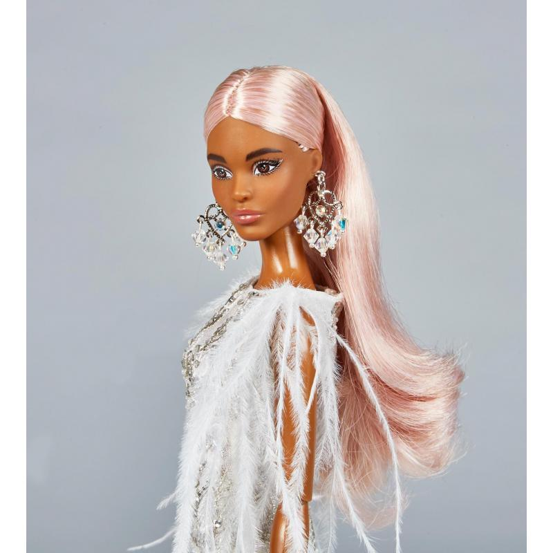 White Feathered Gown Barbie doll 2019 RESTYLED DOLL CATALOG