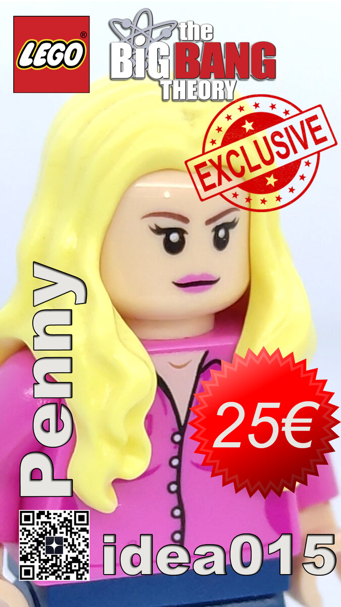 idea015 Penny from The Big Bang Theory. The Penny minifigure is exclusive.