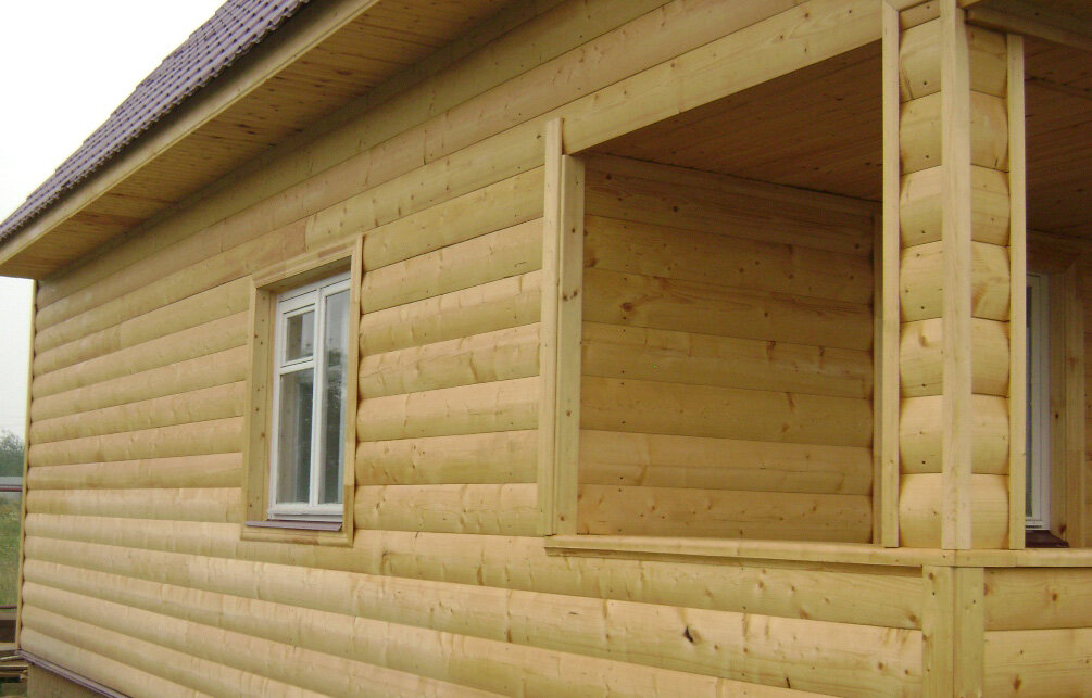 Имитация бревенчатой кладки с блок-хаусом