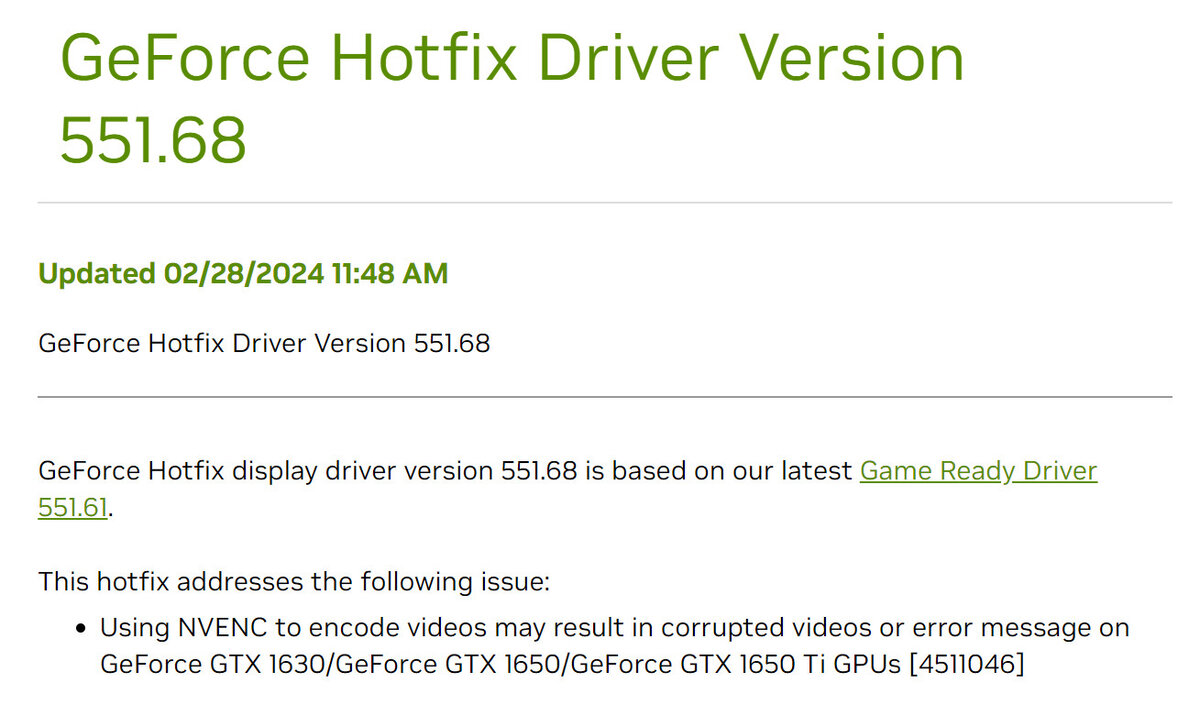 Новый драйвер Hotfix исправил проблемы NVENC в NVIDIA GeForce GTX 16 серии  | OVERCLOCKERS.RU | Дзен