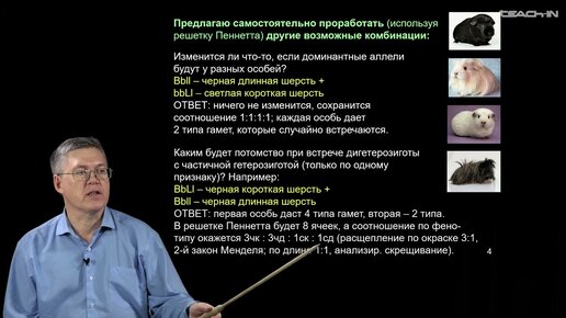 Дубынин В.А. - 100 часов школьной биологии - 2.18. Сцепление генов.  Закон Моргана. Кроссинговер