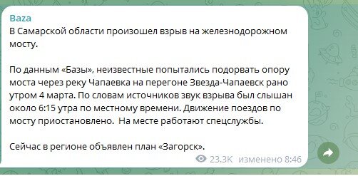    Фото: Скриншот Telegram/Baza