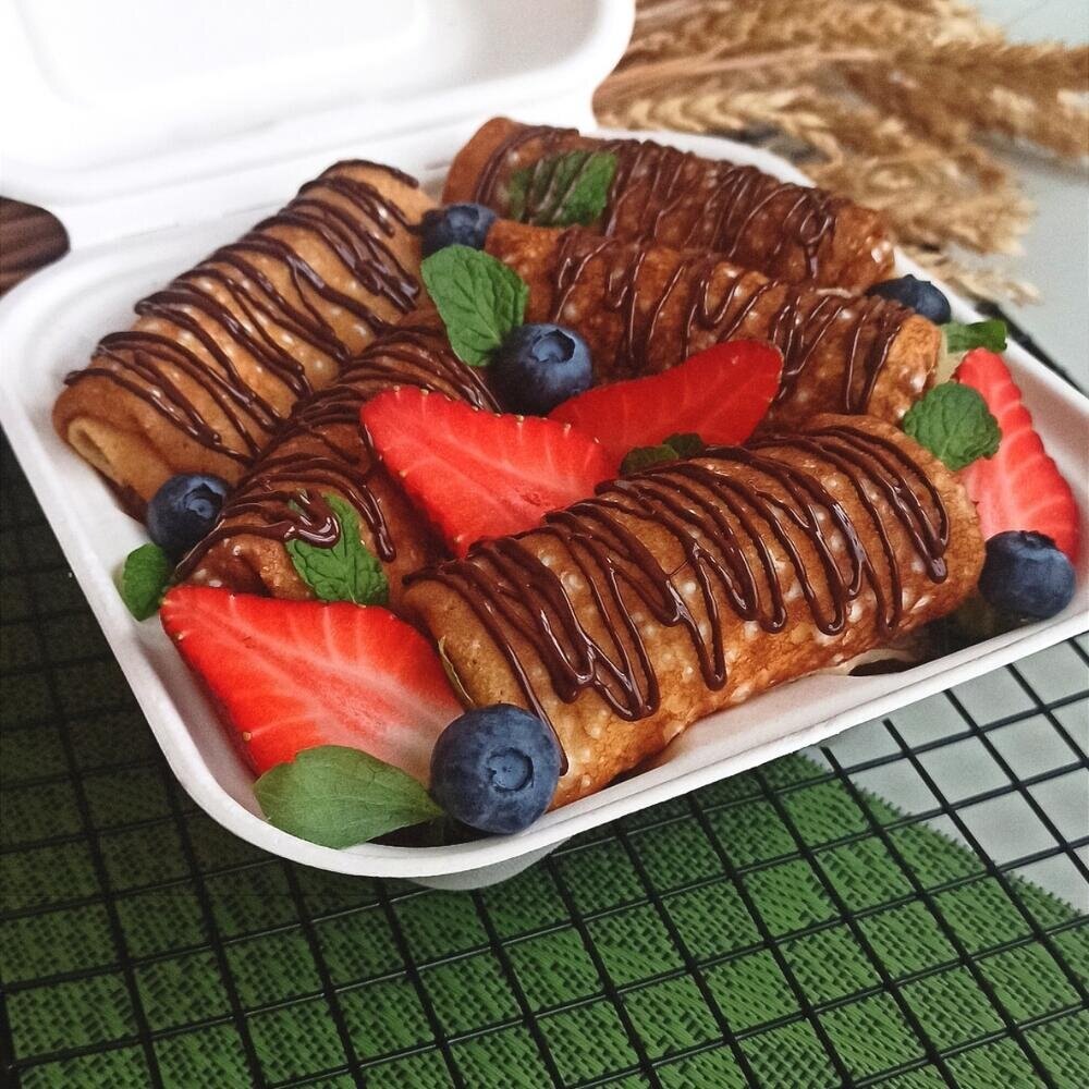 Блины с творожным кремом