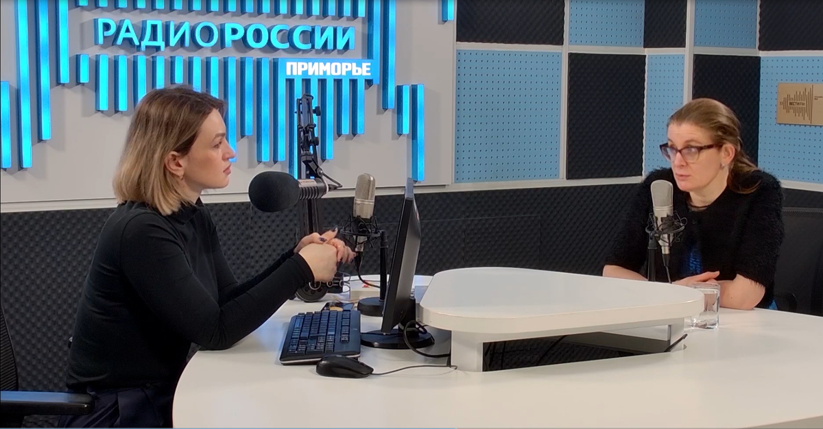 Татьяна Гладун и Ольга Васильева в медиастудии ГТРК "Владивосток"
