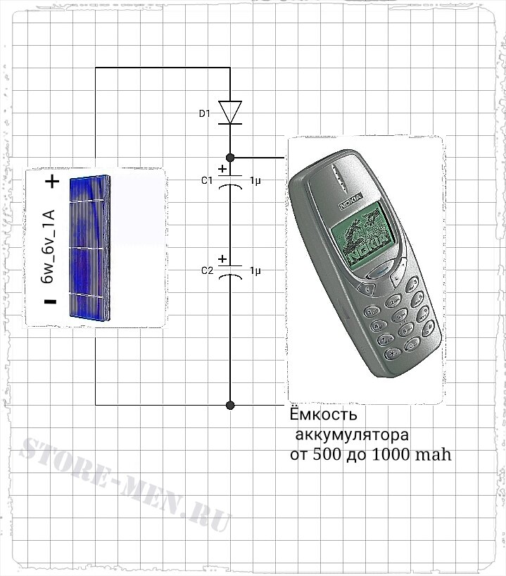 схема зарядки от солнца