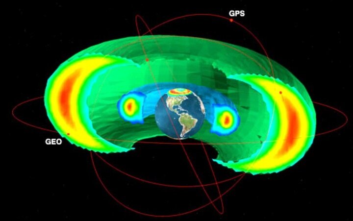 Естественные радиационные пояса Земли (изображение взято из открытых источников)