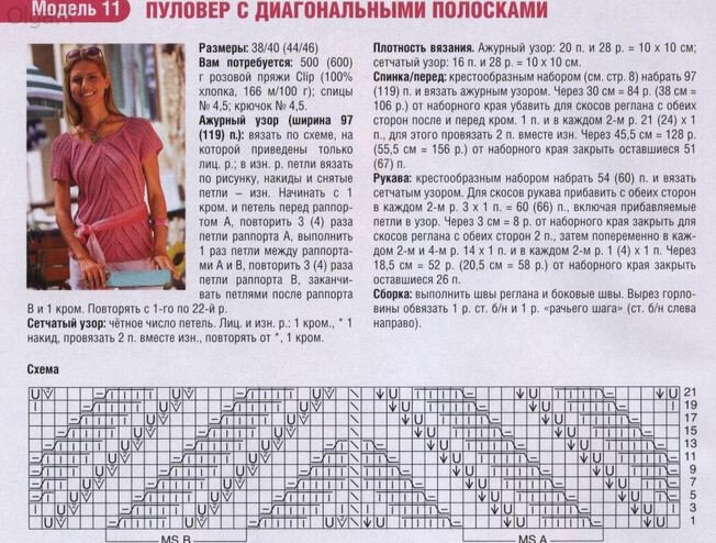 Диагональное вязание спицами схемы и описание Отличная подборка вязаных пуловеров на весну. спицы, крючок, схемы Вязание для В