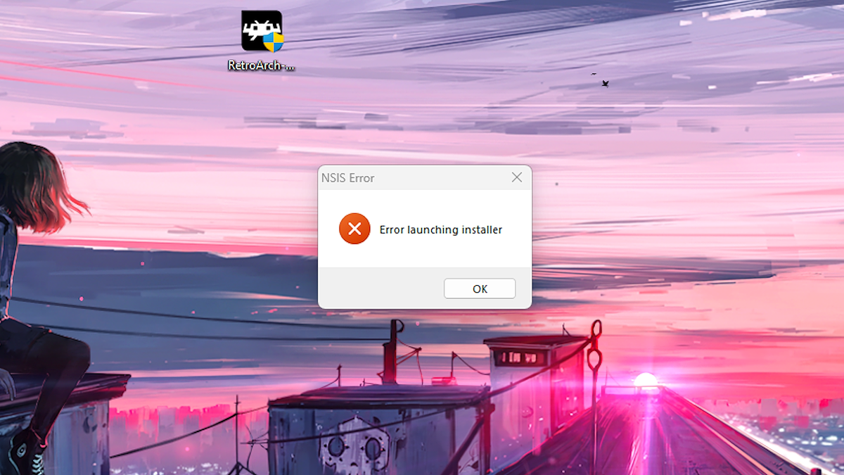 Инсталлятор RetroArch не хочет стартовать ни с рабочего стола Windows, ни с папки "Загрузки".
