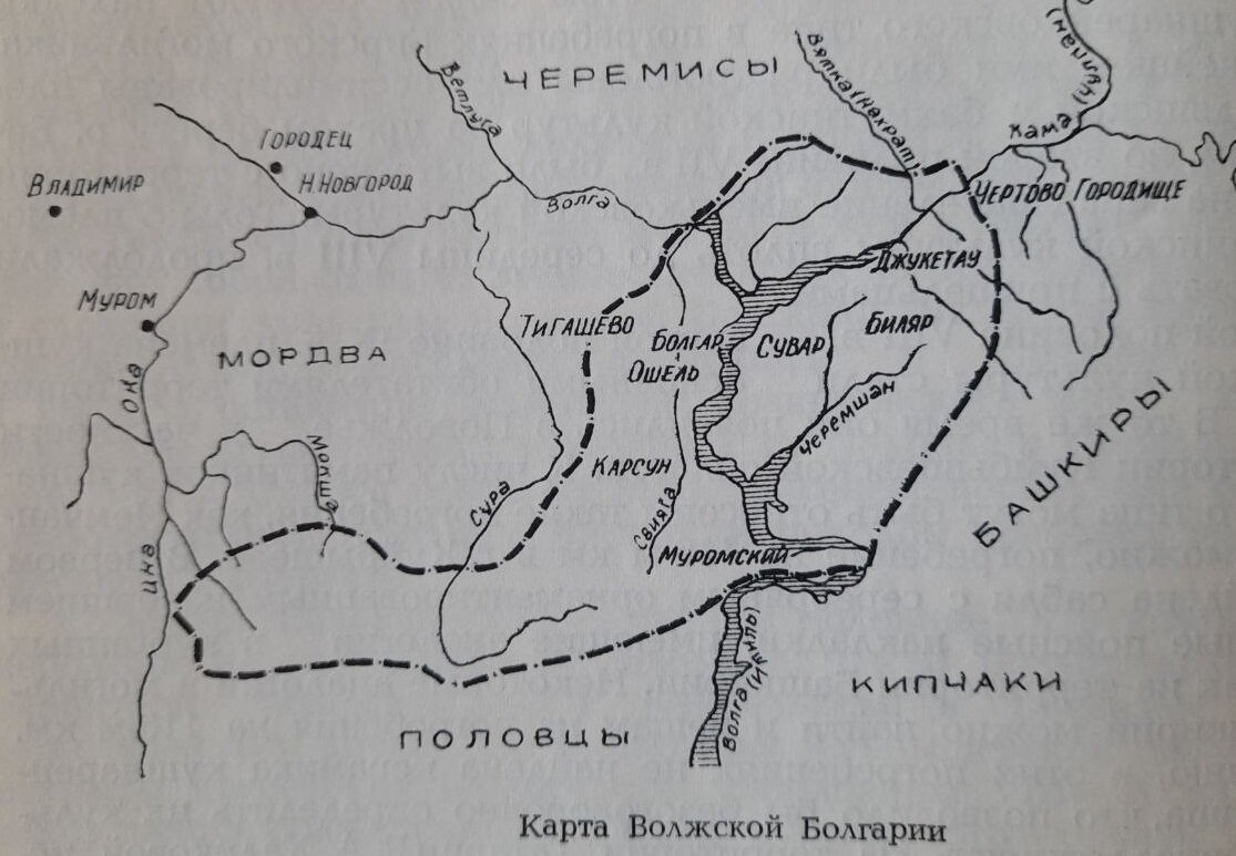 Карта Волжской Болгарии 