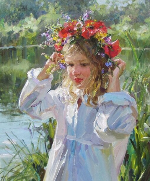 Весенний венок. 50 х 40 см