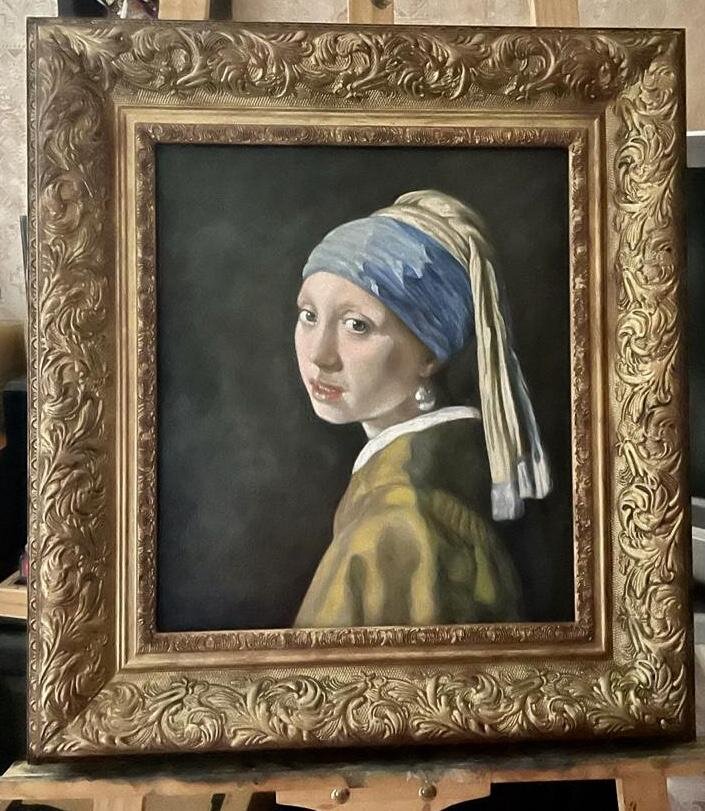 Девушка с жемчужной сережкой. Ян Вермеер. Копия.