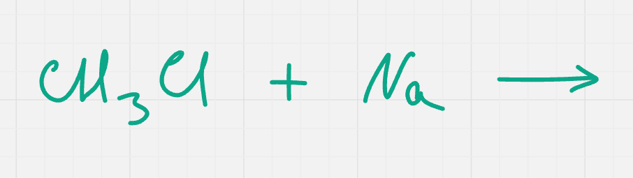 Первое простейшее задание: написать реакцию Вюрца для хлорметана.