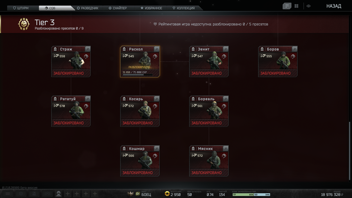 Пресеты третьего тира в классе CQB из Escape from Tarkov: Arena.