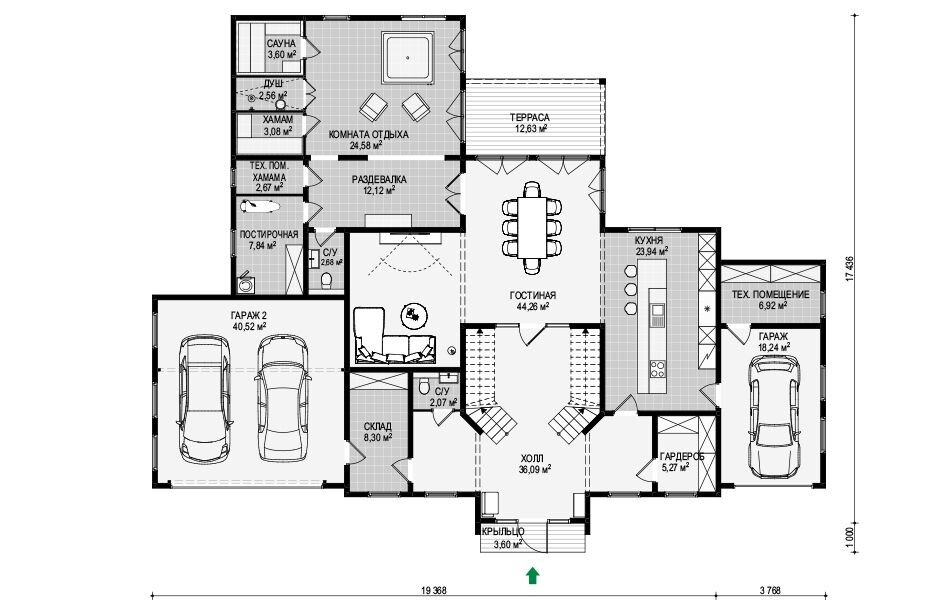 План первого этажа особняка «Мюнхен-340» 