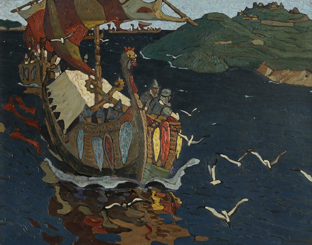    «Заморские гости», Николай Рерих, 1901 год. Входит в цикл картин «Начало Руси. Славяне» kikonlineru