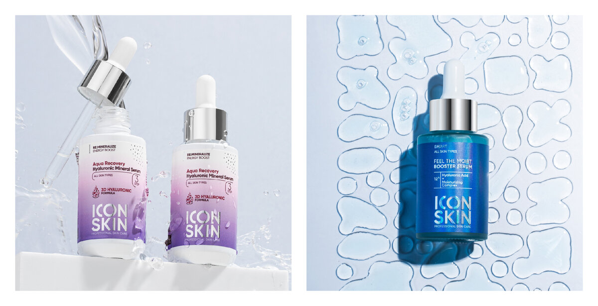 ICON SKIN Сыворотка Aqua Recovery и концентрат Feel the Moist для пролонгированного увлажнения кожи 