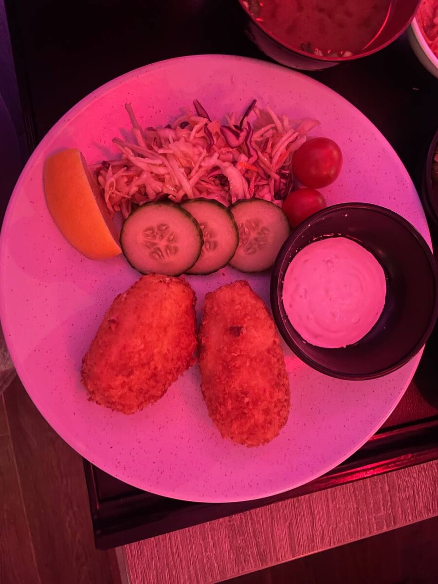 Котлеты с содержание краба и овощи