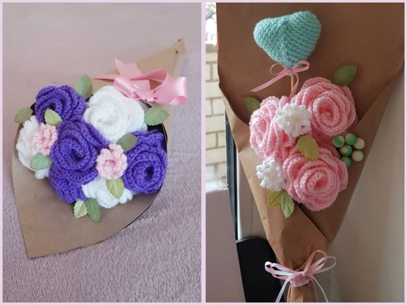 Вязаные букеты