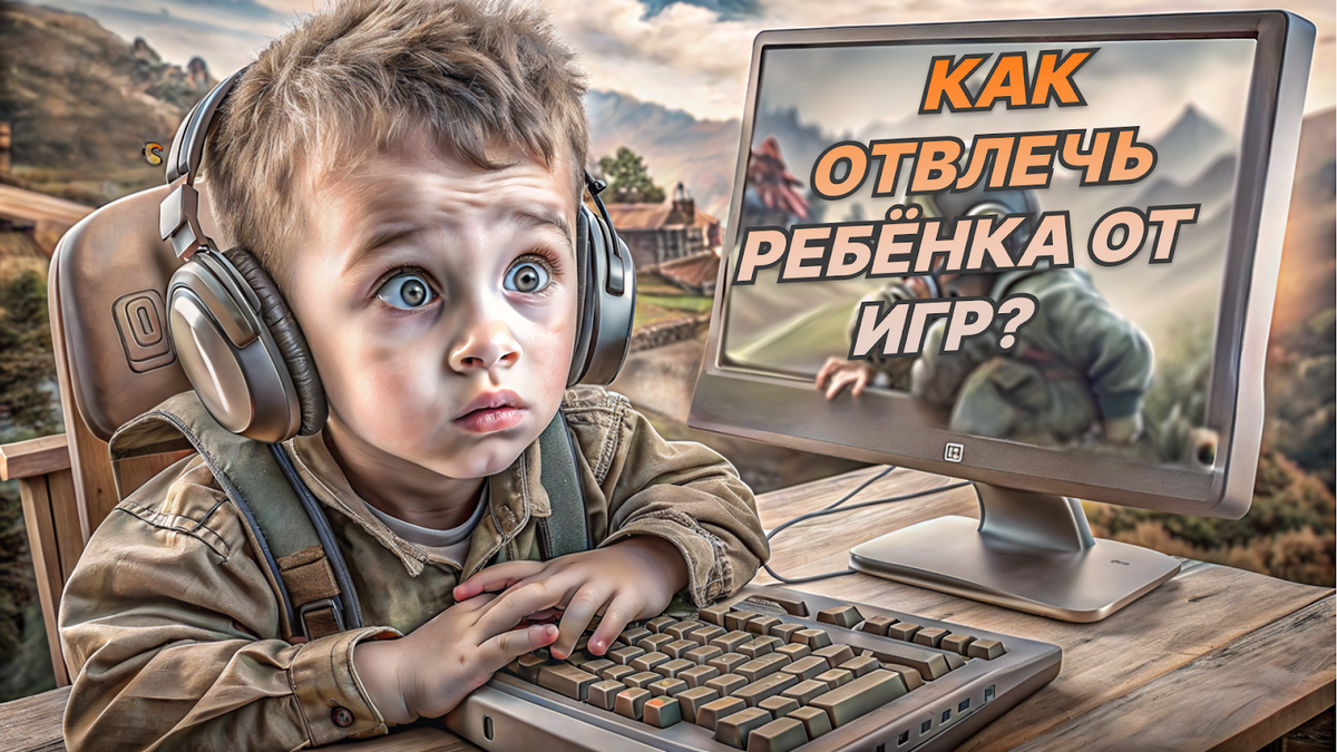 Ребёнок любит играть в игры и удивляется, когда его пытаются от них отвлечь