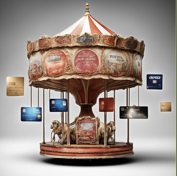 По версии нейросети Кандинский кредитная карусель выглядит так 🙂