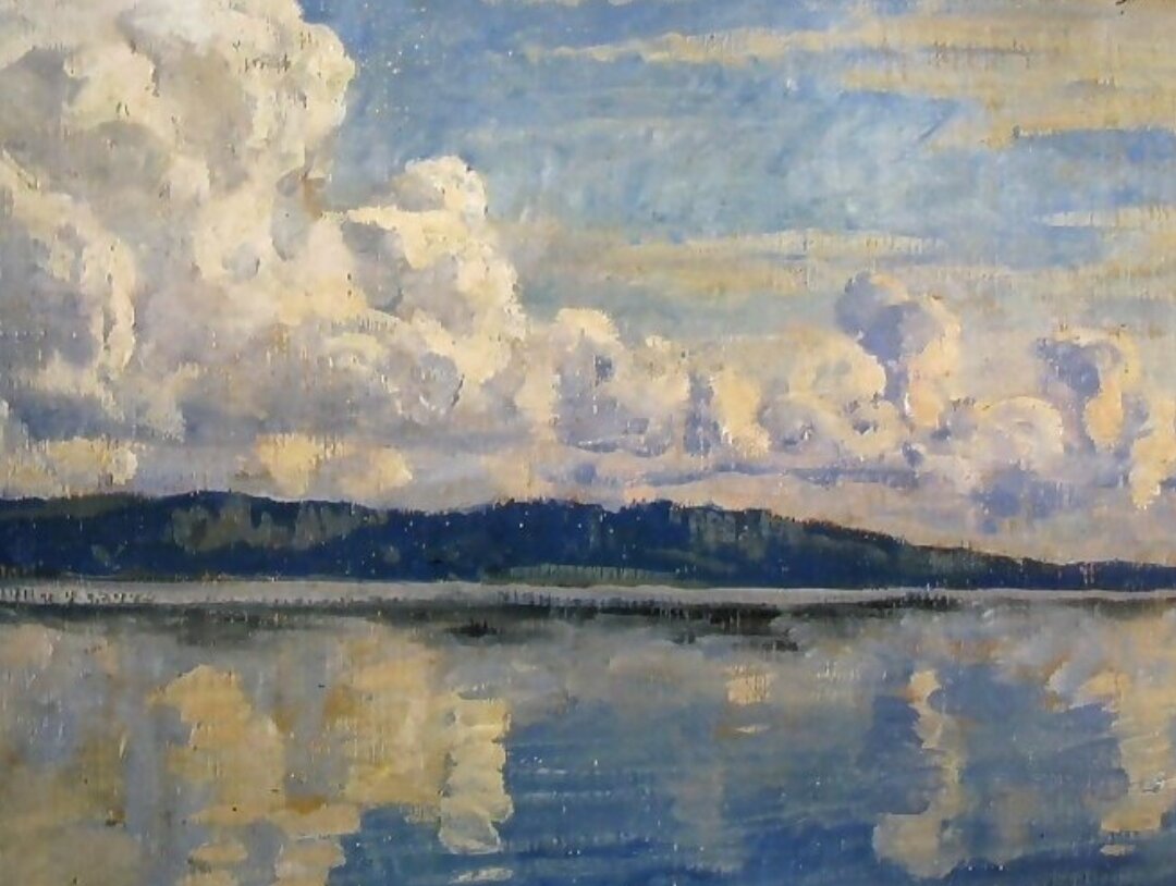 Облака над озером. Художник  Никита Петрович Федосов