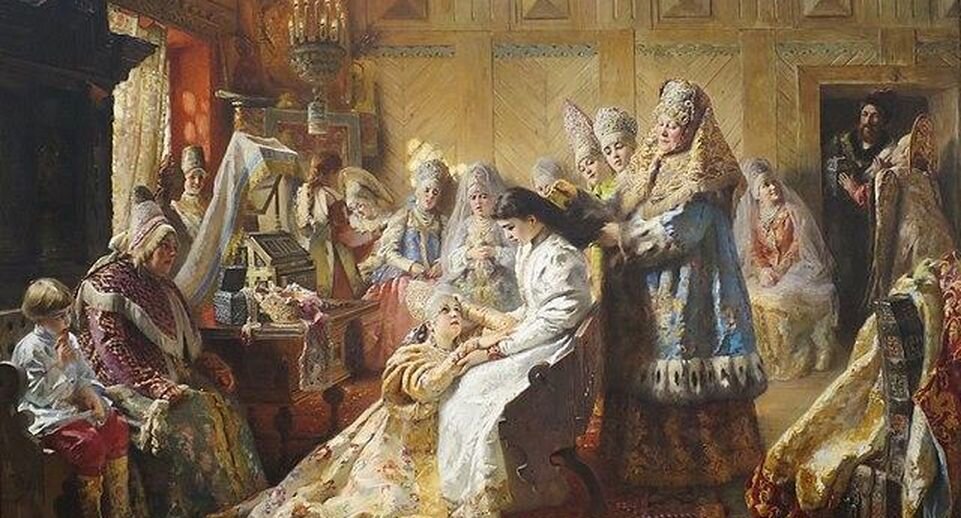    Картина «Под венец», 1884 год. Художник Константин Маковский (1839-1915) / Викимедиа