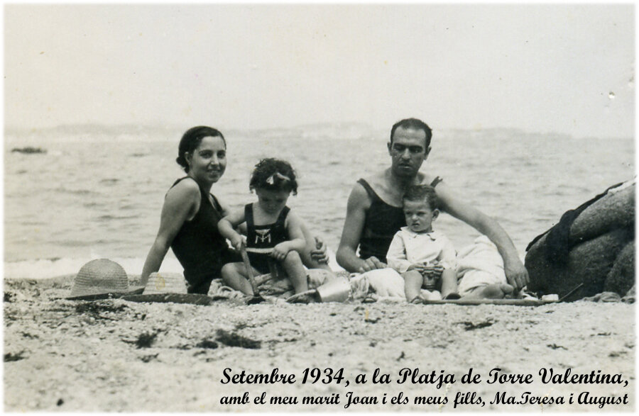    Мария Браньяс Морера с мужем и детьми в 1934 году. Архивное фотоСоцсети