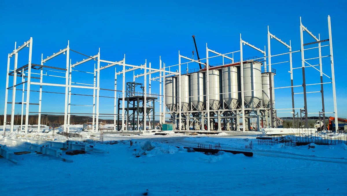 Строительство Завода Поревит в Екатеринбурге. Март 2024