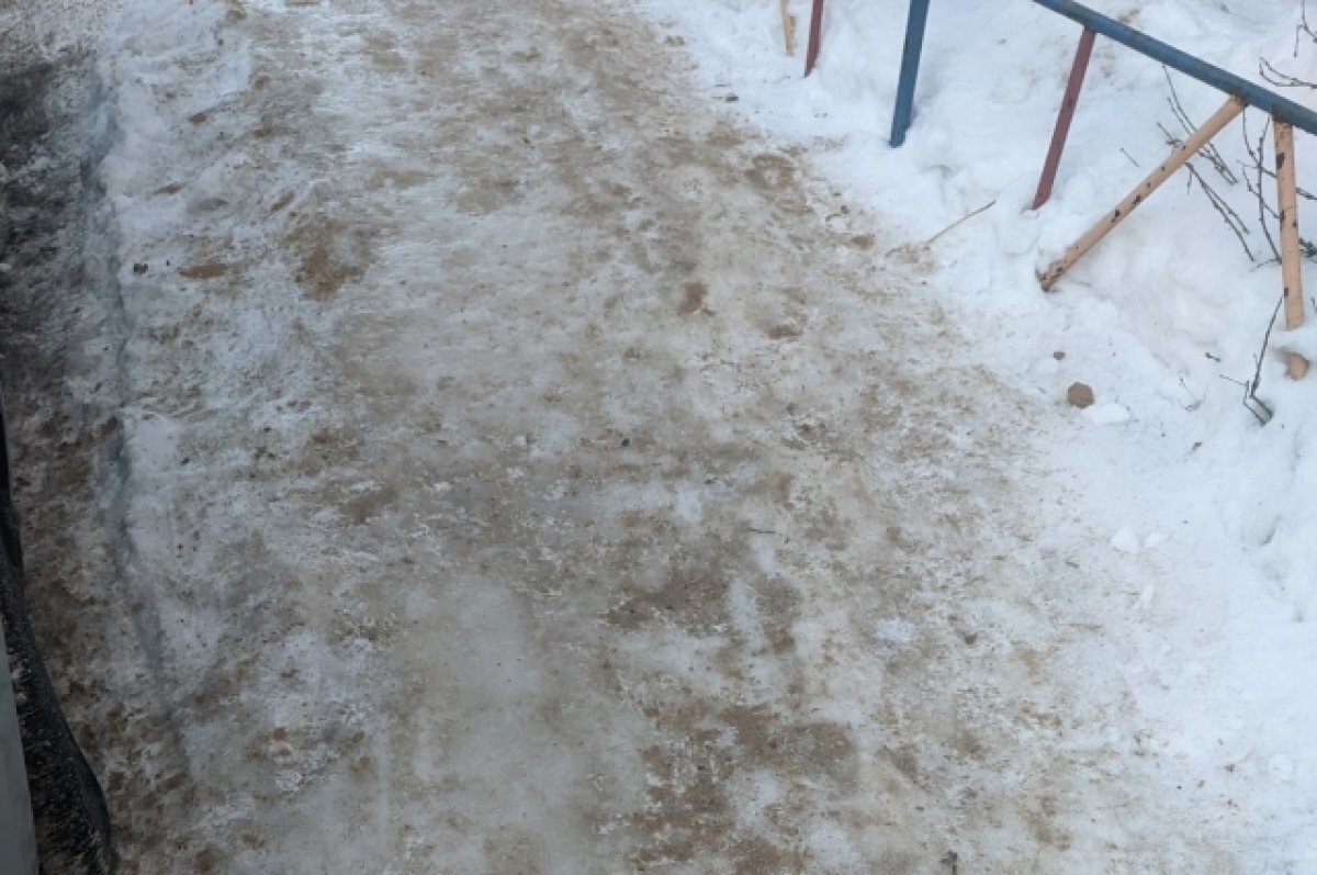    В Оренбурге пенсионеры пользуются топорами, чтобы ходить в гололёд