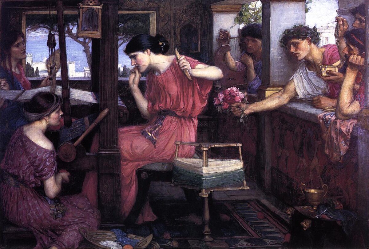Джон Уильям Уотерхаус, Пенелопа и женихи, 1912.