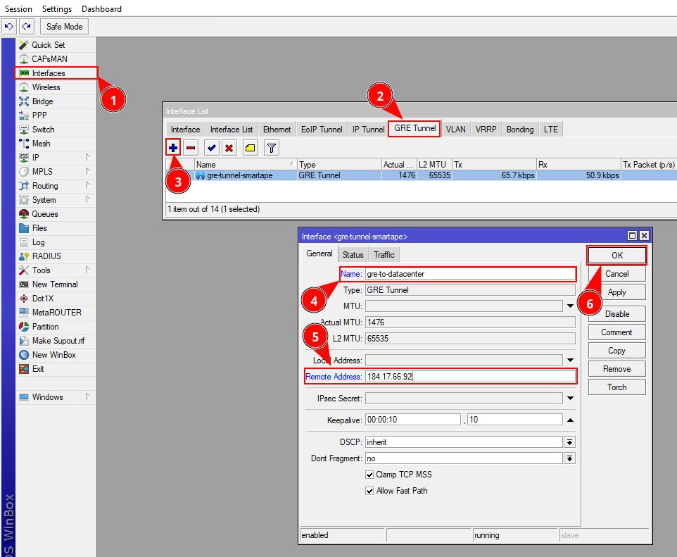 Gre туннель mikrotik
