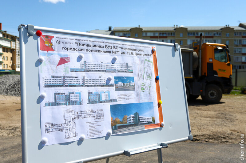    Поликлинику строят на улице Годовикова между зданием суда и ТРЦ "Июнь".