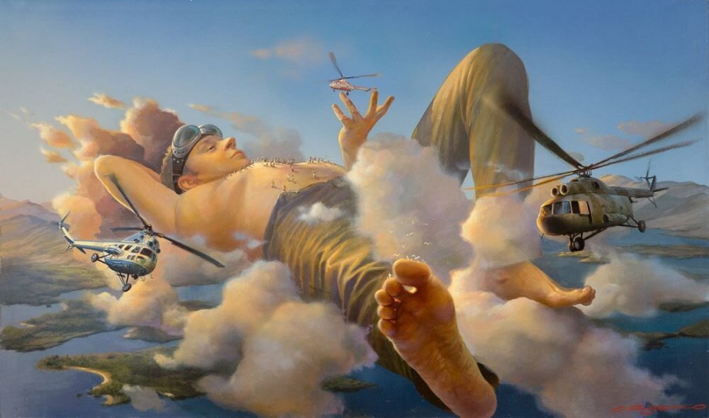 Картина художника Станислава Владимировича Плутенко под названием " Стрекозы разлетались" 2012 год