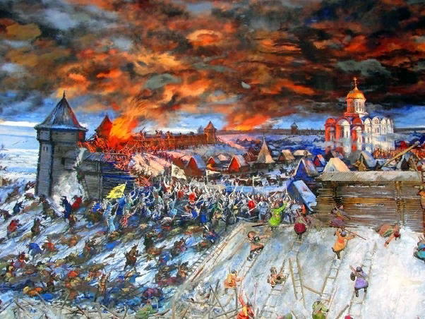 Монгольская армия осаждает Москву. Изображение: Pinterest