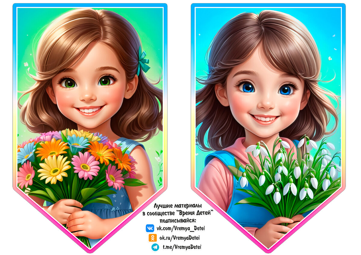 Флажки «Весенние девочки»