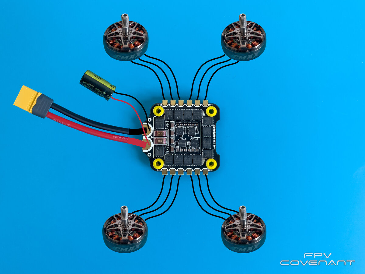 Схема соединения моторов к регулятору оборотов (ESC) Speedybee F405 V3
