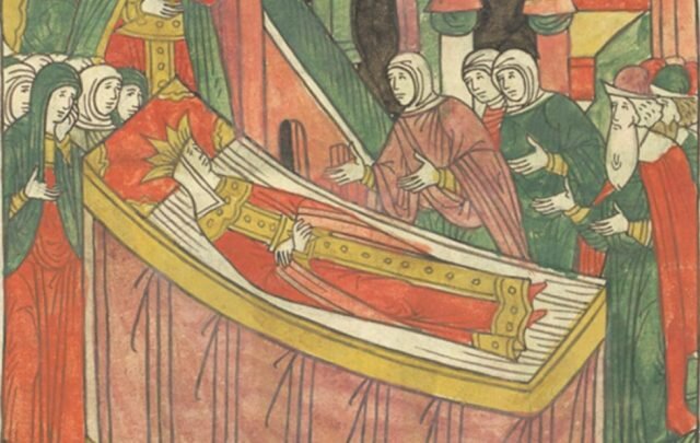 Преставление Анастасии Захарьиной-Юрьевой. Миниатюра Лицевого летописного свода. Источник