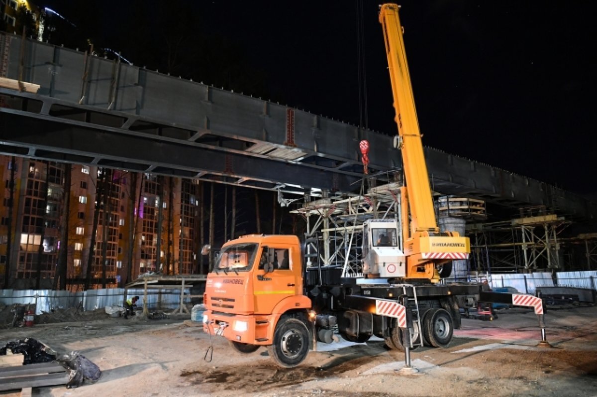    В Твери установили все опоры путепровода на улице Фрунзе