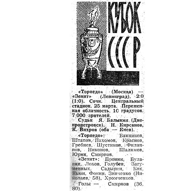 "Советский спорт", № 72 (7331), воскресенье, 26 марта 1972 г. С. 1. С небольшой корректировкой автора ИстАрх.