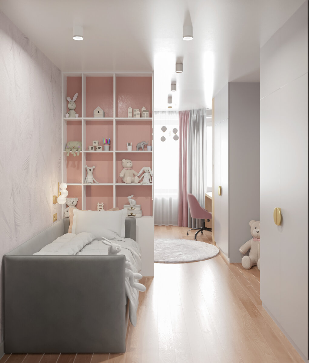 Также имеются 2 раздельных больших шкафа, чтобы обеим девочкам было комфортно