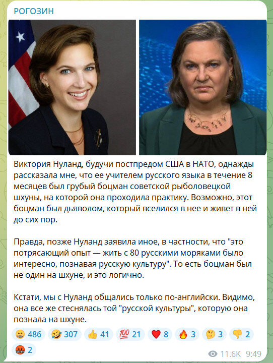    ФОТО: СКРИНШОТ Т/Г-КАНАЛА T.ME/ROGOZIN_DO