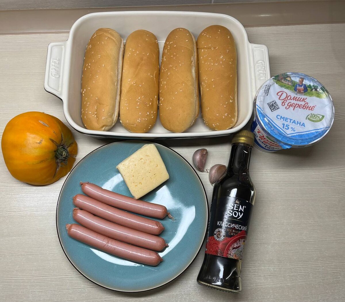 Ингредиенты для хот догов