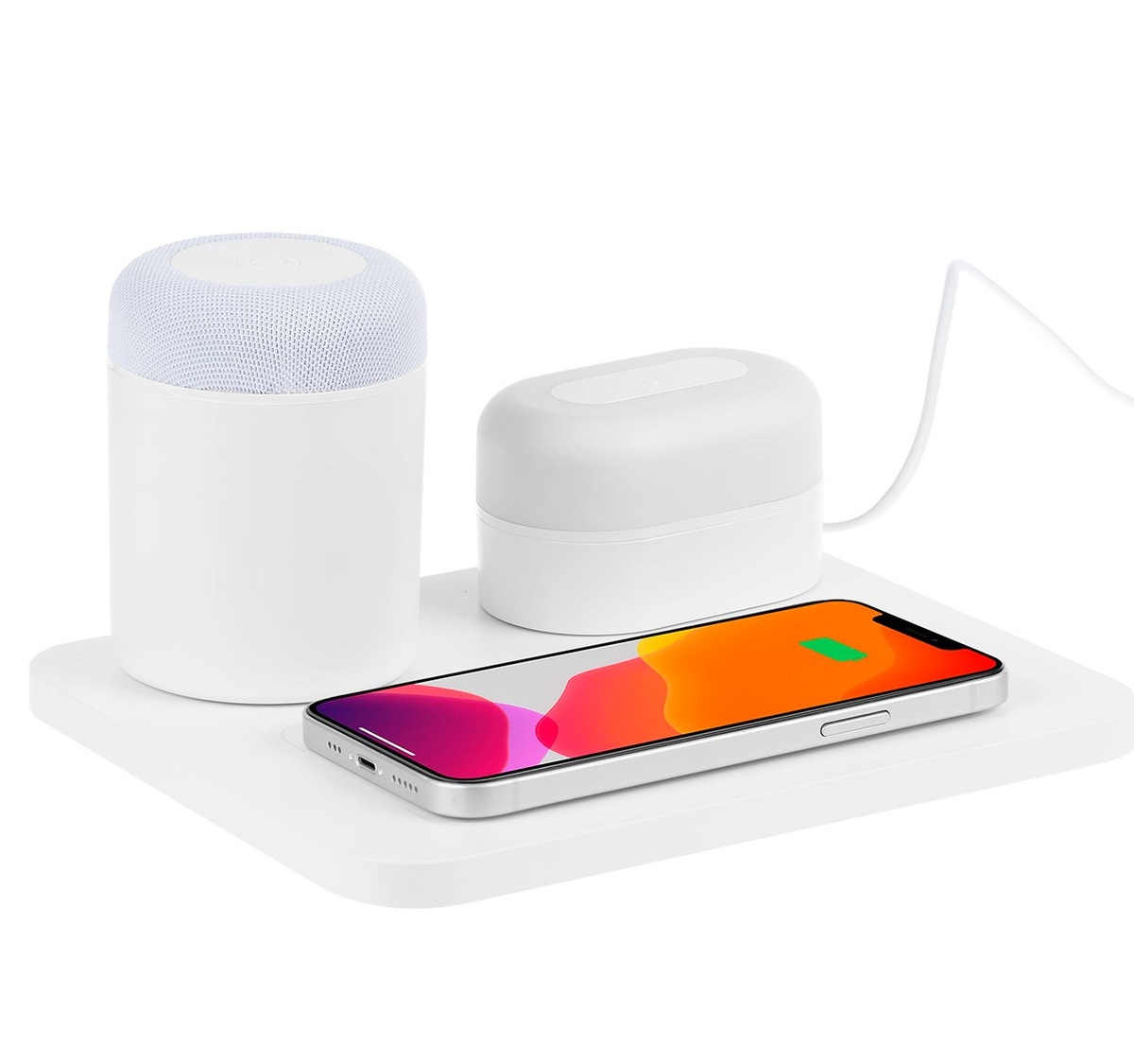 Станция беспроводной зарядки с колонкой и ночником Trilogy