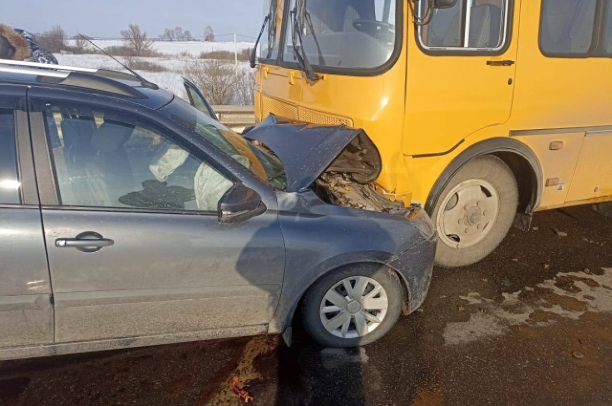 В Рыбновском районе произошло ДТП с легковушкой и школьным автобусом | АиФ- Рязань | Дзен