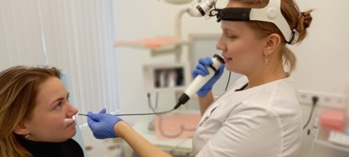 Проведение исследования с помощью гибкого эндоскопа. 