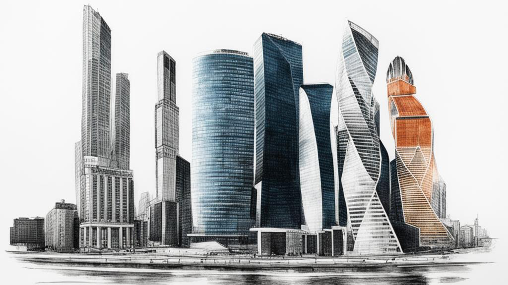 Москва-сити, вид со стороны реки