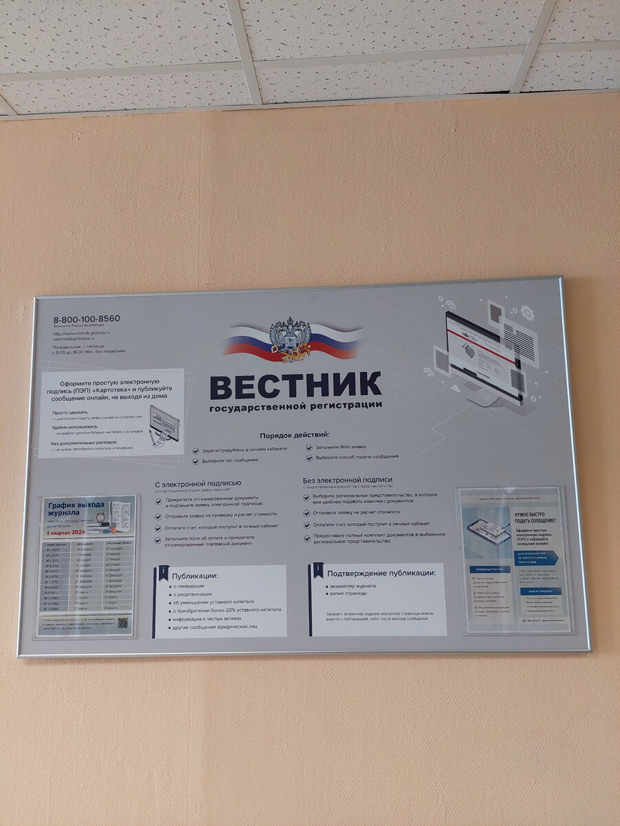 На стене висит плакат с исчерпывающей информацией