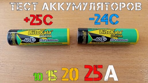 Высокотоковые и низкотемпературные литий-ионные аккумуляторы Liitokala Lii-LT28A. Нагрузка в мороз.