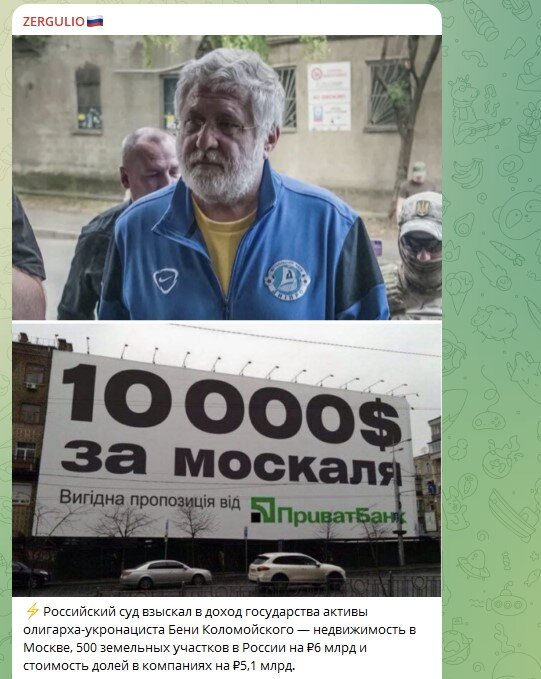    Фото: Скриншот Telegram/ZERGULIO
