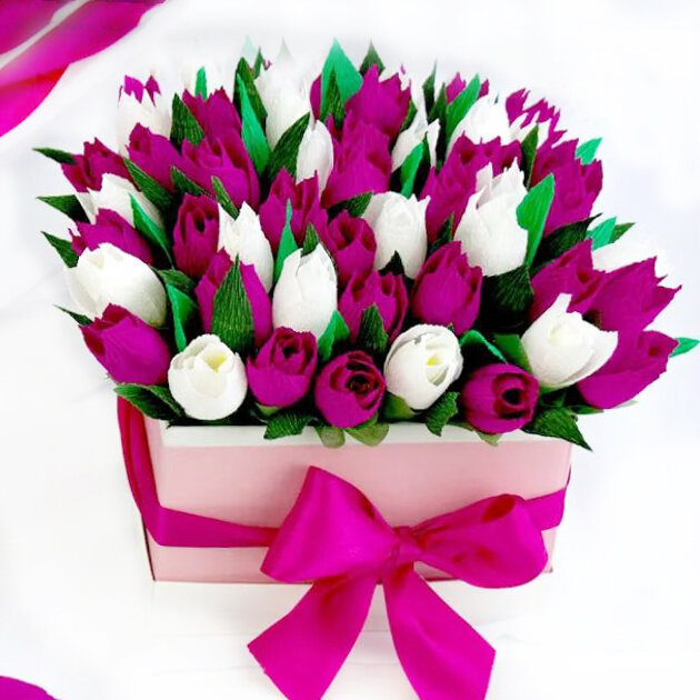    Тюльпаны из гофрированной бумаги   
Источник: Скриншот из видео